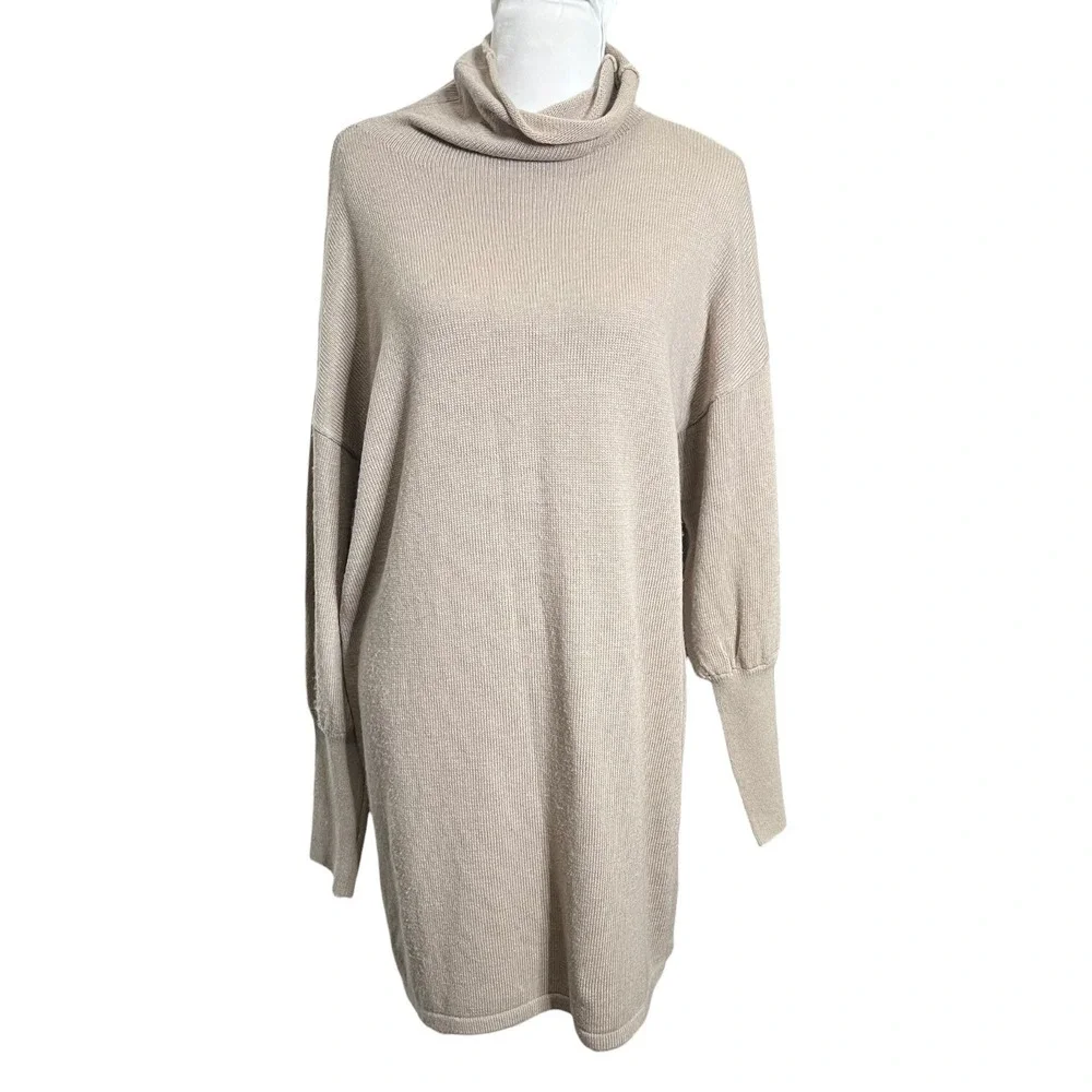 Lovers + Friends Noah‎ Mini Dress Women's XL Taupe Sweater Knit Casual Fall
